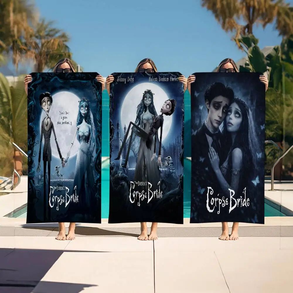 Movie C-Corpse Bride Microfiber Printed Beach Towel Mountain Climbing Yoga Beach Swimming Running Absorbent Soft Towel