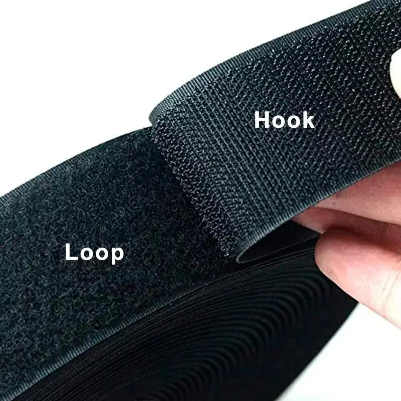 20-50mm Black White Hook and Loop Non-Adhesive Hook Loop Fastener Tape Sewing Magic Tape Sticker Strap Couture Strip Clothing