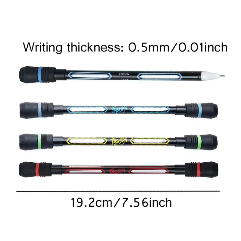 3/9/7/12PCS Random Color Finger Rotating Pen Spinning Colorful Stress Relief Prop 4 Color Assorted Writing Drawing Pen ZYF