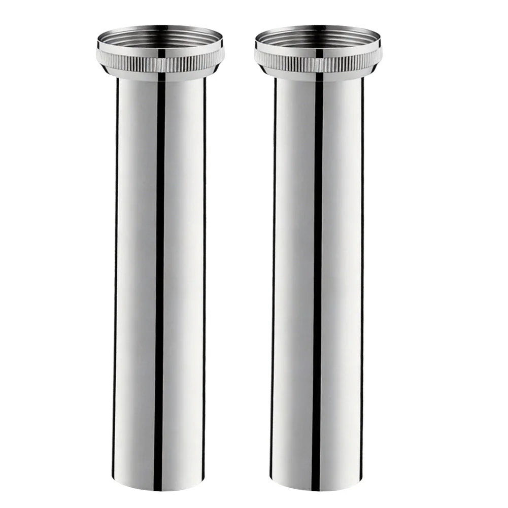 Adjustable Siphon Extension Pipe Plumbing Plumbing Adapter 157mm*41mm Chrome Plated Finish Rubber Sealing Rings