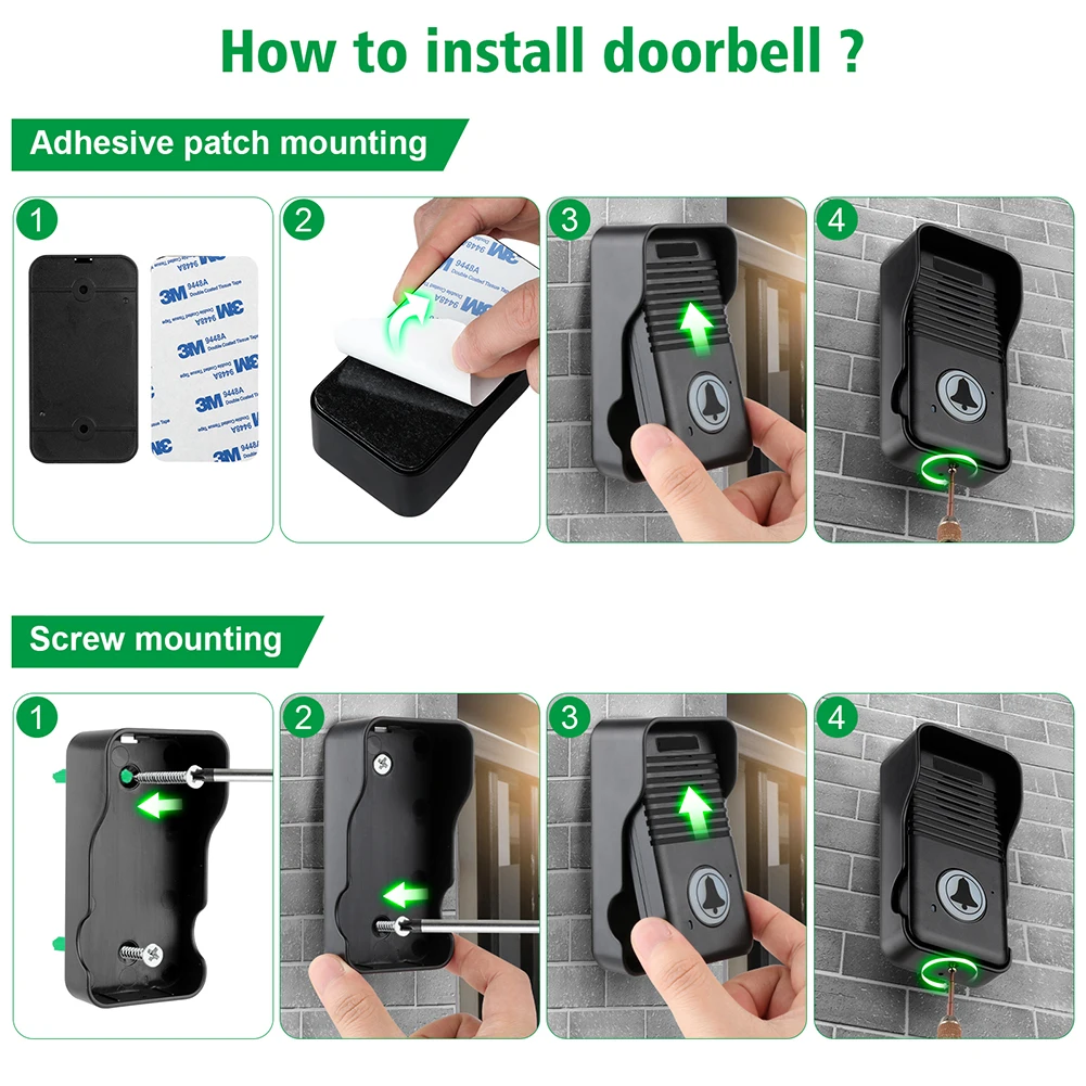 Wireless Voice Duplex Intercom Doorbell 500M Hand Free Two Way Wireless Doorbell with Rechargeable Battery for Factory Office
