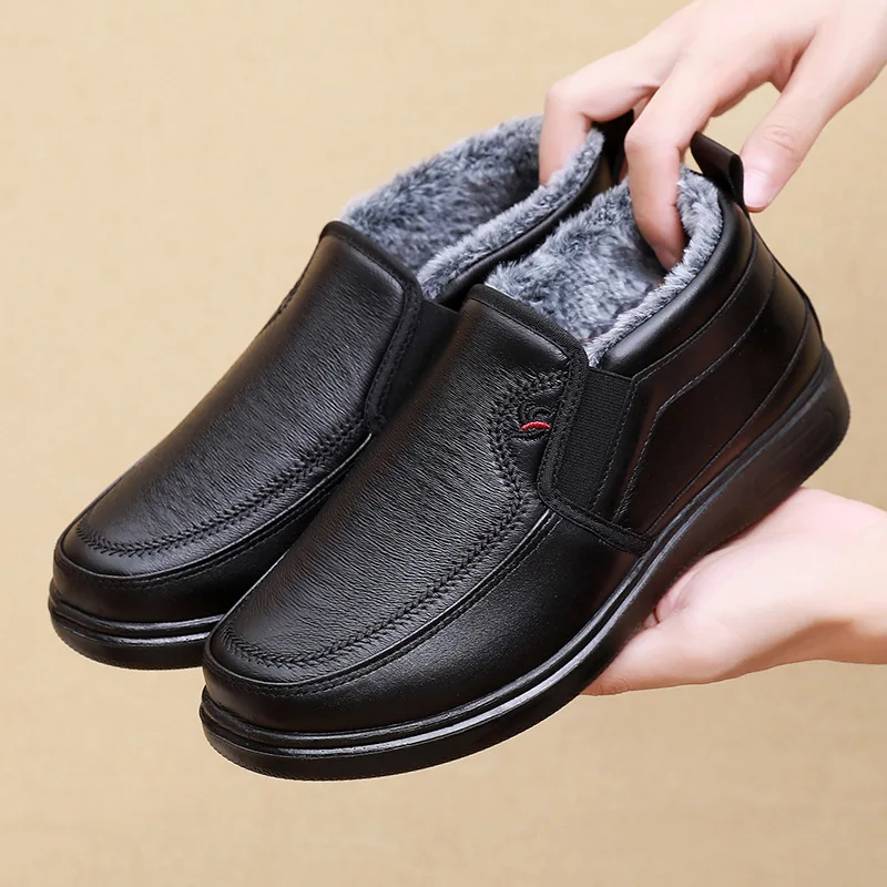 

Men Plush Sneaker Shoes Winter 2024 New Cotton Shoes for Men Warm Plush Snow Boots Shoes Sports Daily Casual Shoes Black