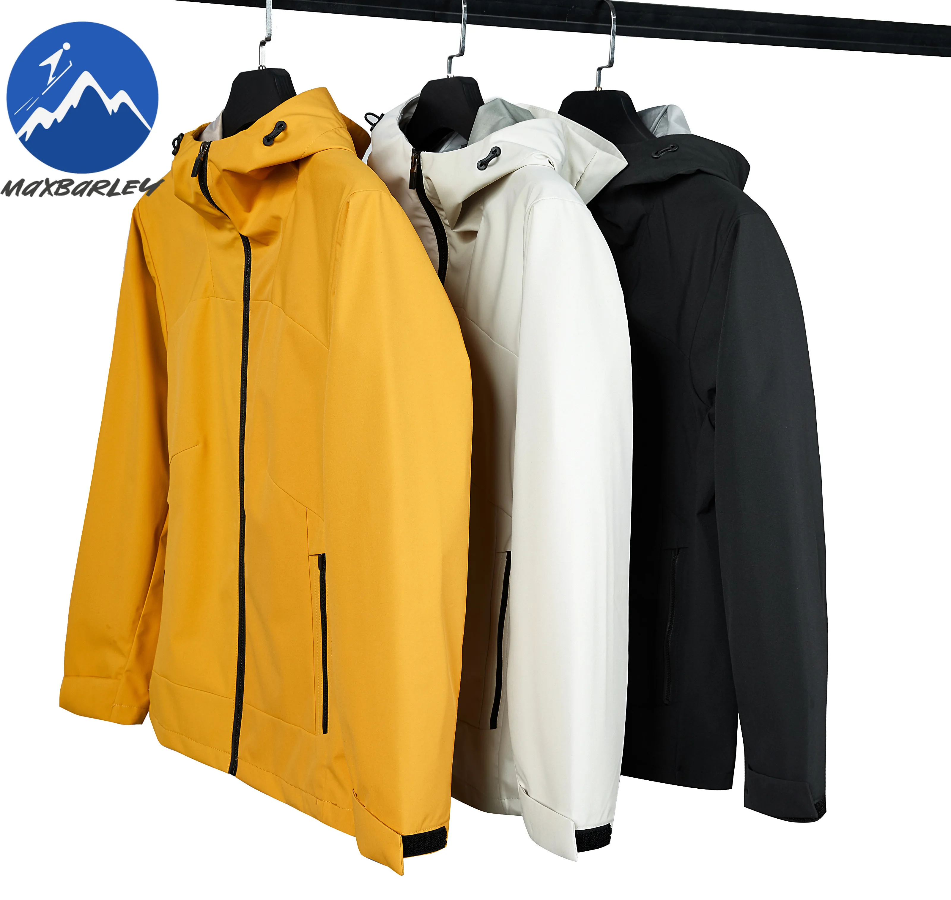 Maxbarley Men Jacket Fashion Hooded Outdoor Mountaineering Lightweight Coat Casual Daily Style Windproof Spring Autumn Garment