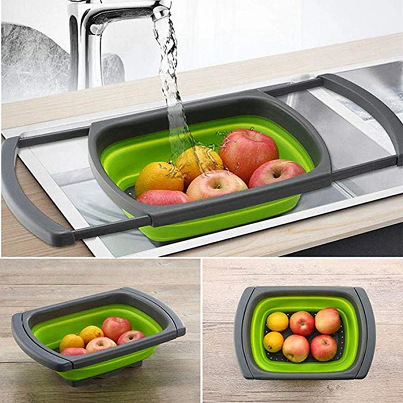 3Pcs Kitchen Foldable Filter Pipe Above The Sink Kitchen Filter Pipe With Retractable Handle Foldable Filter Pipe