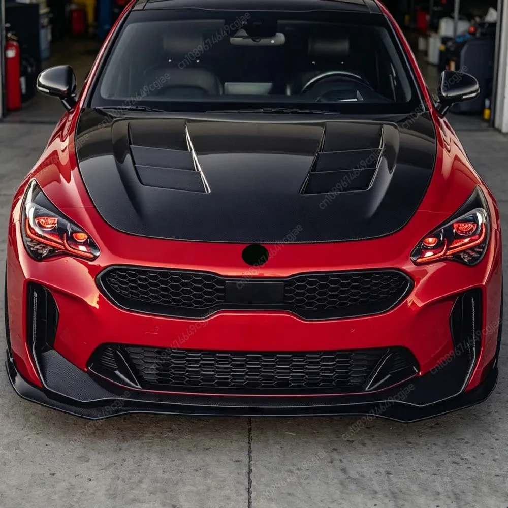 Car Front Bumper Splitter Lip Spoiler Diffuser Guard Body Kits Cover Tuning 3Pcs ABS Gloss Black For Kia Stinger GT 2018 To 2024 view 3