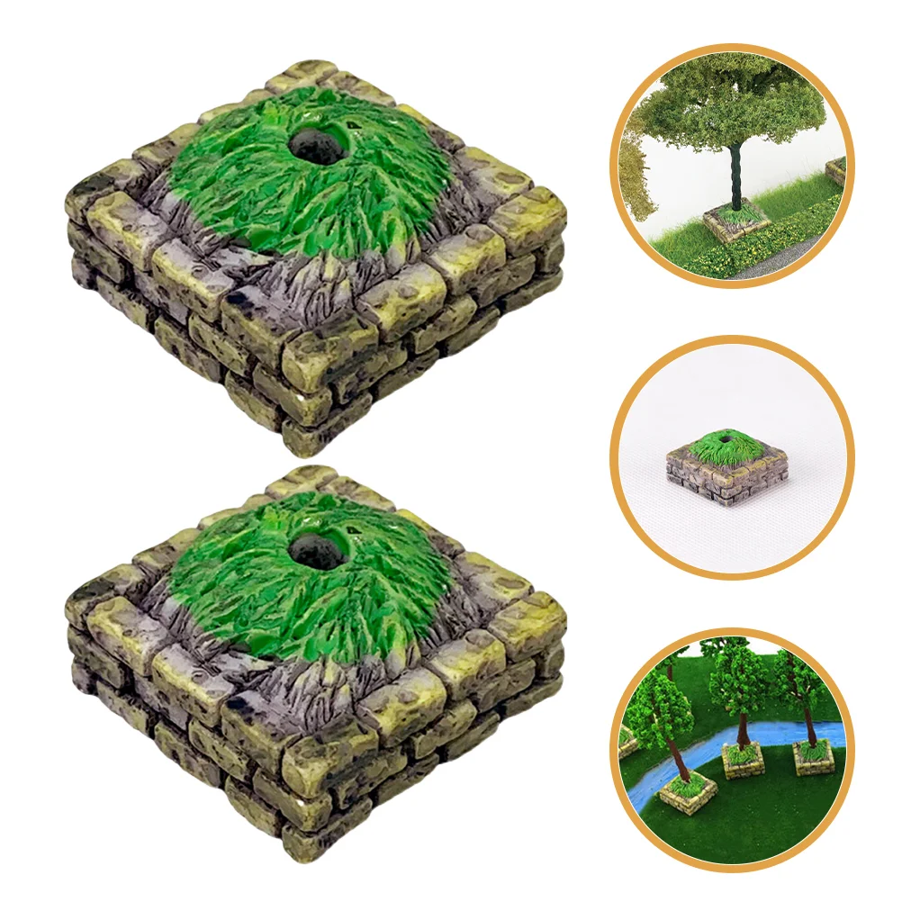 

20pcs Tree Base Model Decorative Tiny Tree Stand for Sand Table Scenery Landscape Miniature Bases Realistic Grass Leaves