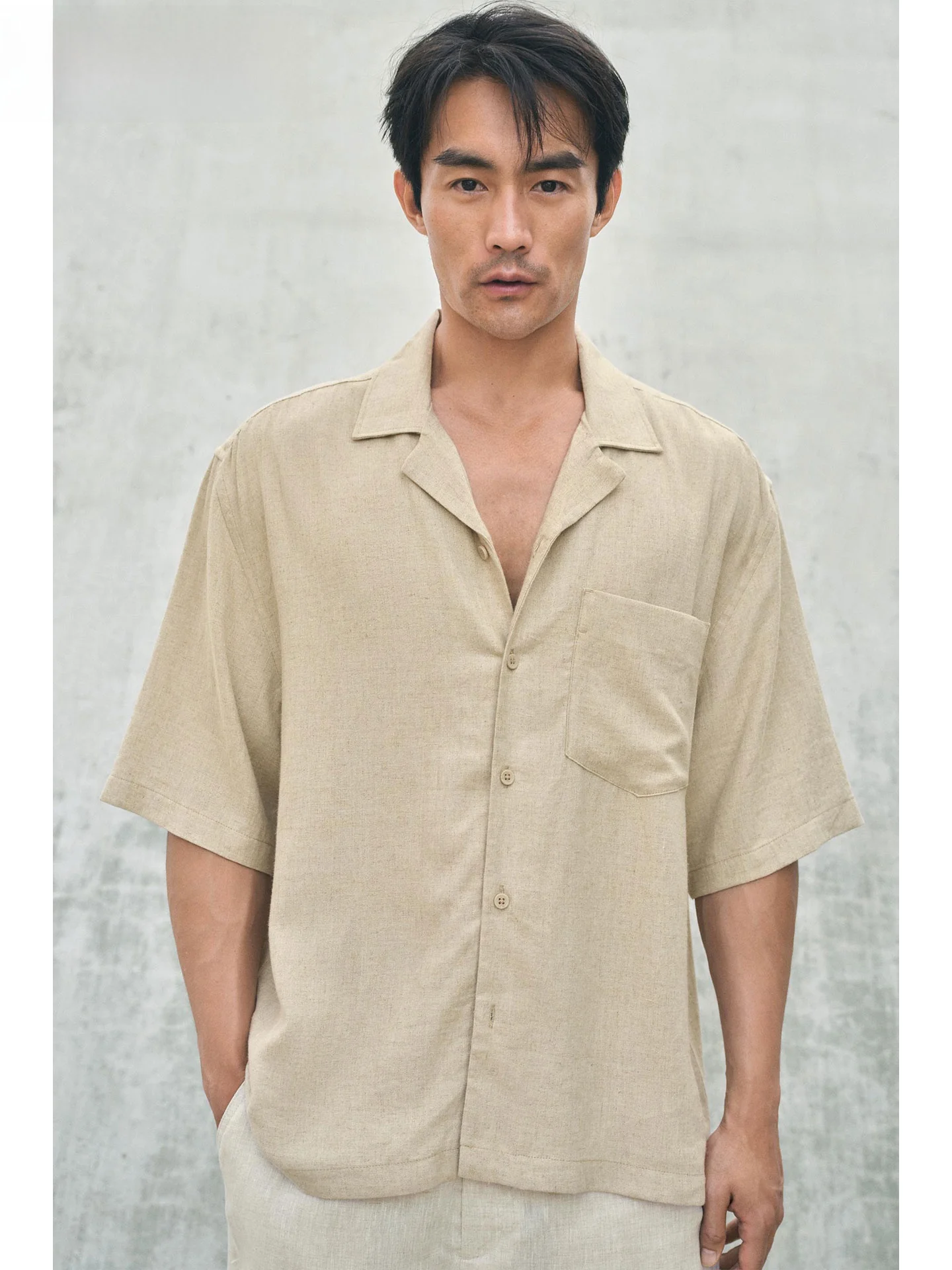 

ZAPRHA из смеси льна и вискозы, свободный крой, ort Sve irt, мужской повседневный открытый кардиган с V-образным вырезом, осеннее новое поступление