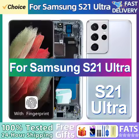 100%AMOLED For Samsung Galaxy S21 Ultra 5G Screen Replacement With Frame For Samsung S21 Ultra Screen Replacement SM-G998U G998A