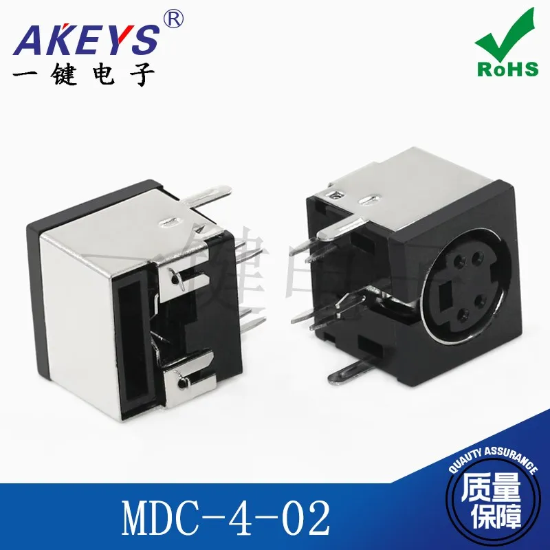 10pcs MDC-4-02 Square Large Keyboard Plug S Terminal Half Pack 6-Pin 4-Pin Four-Core DIN Socket Female