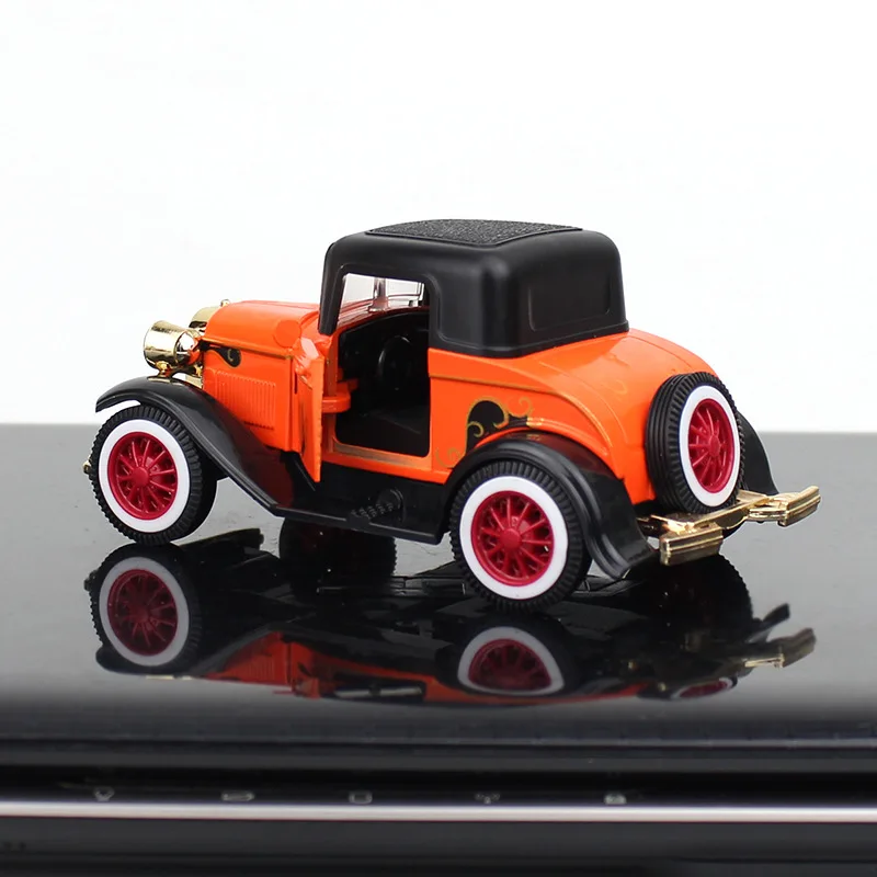 1: 32 Vintage Car Mini T-shaped FT Soft Top Car Model Diecast Alloy Vehicle Metal Pull Back Toy Gift for Children Boy Toy