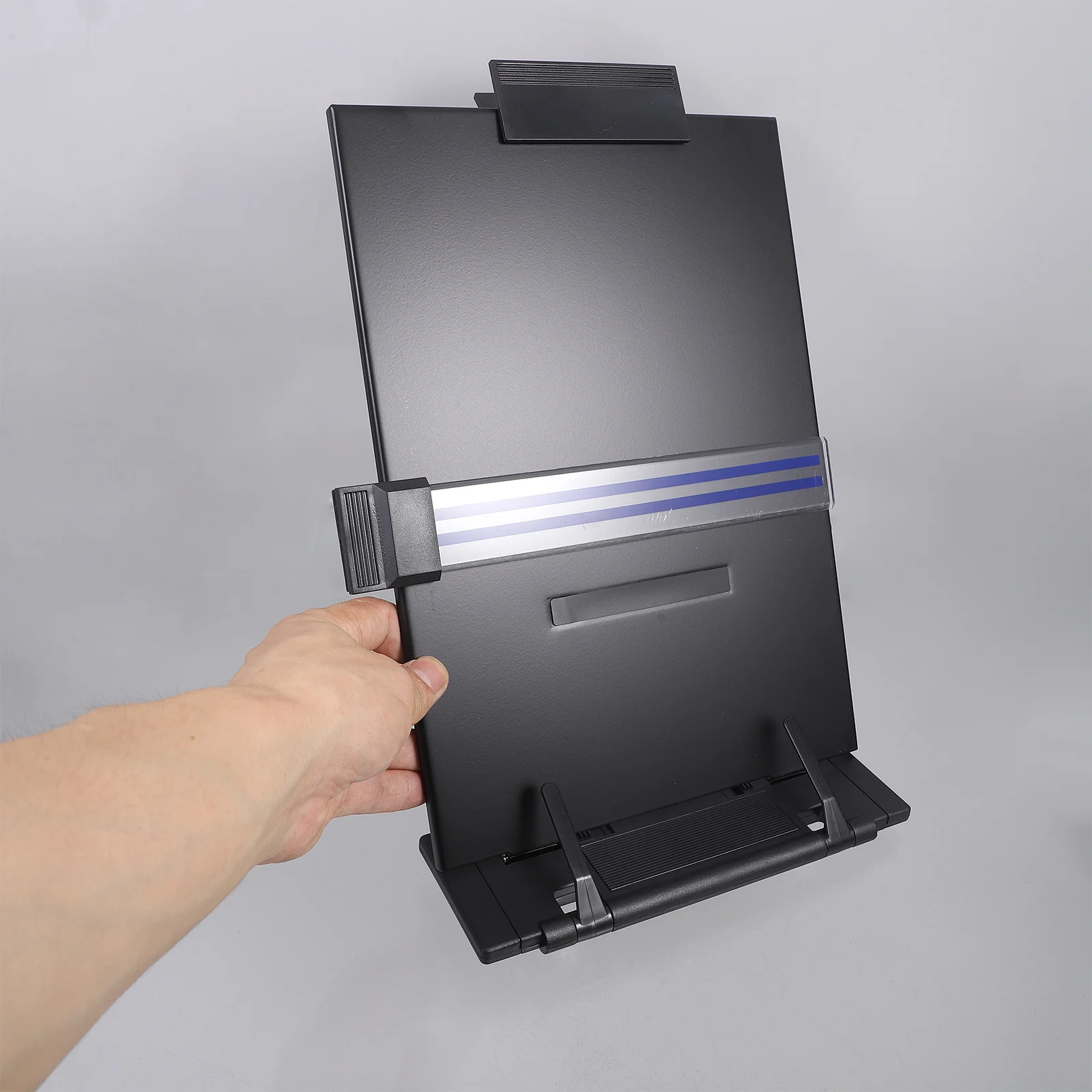 

Регулируемая подставка для чтения с металлической и пластиковой конструкцией для просмотра без помощи рук, настольный держатель для документов и книг для офиса и дома