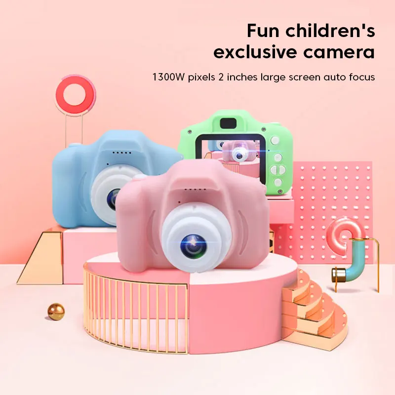 Children Camera 1300w Pixel Mini Cartoon USB Charging Fun Camera Support TF Card Data Reading Migration For Boys Girl Kids Gifts