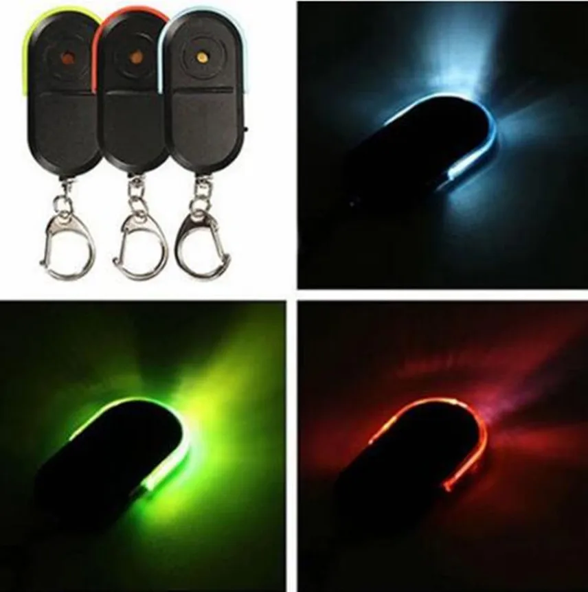 keychain whistler Anti-Lost LED Key Finder Find Locator Keychain Whistle Beeped Sound Control Torch