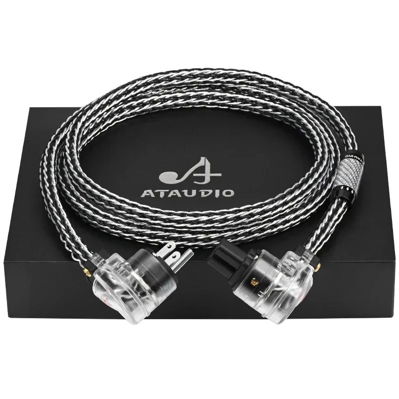 ATAUDIO Hi-End power cable hifi audio EU/US/AU power cord OCC silver mix power cable for Amplifier Cd Player 1.5 m