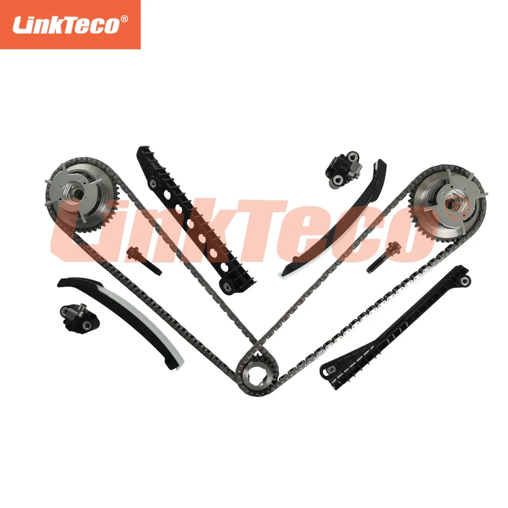 For Ford Expedition F-150 F-250 F-350 Super Duty Lincoln 5.4L 3V Timing Chain Kit with Head Gasket Set Bolts Valves & Bearing