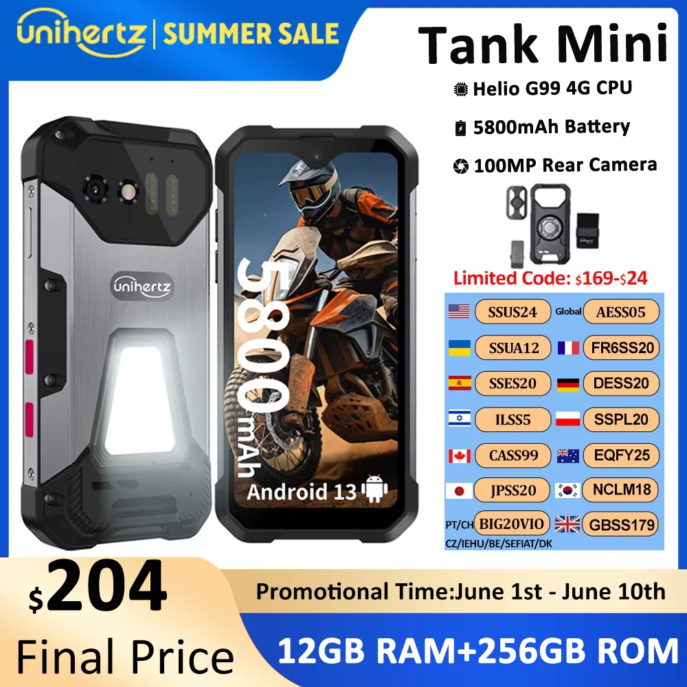 Unihertz 8849 Tank Mini Rugged Smartphone 4.3 5800mAh