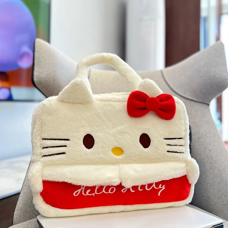 Sanrio Hello Kitty Plush Laptop Handbag Bag For Macbook Pro Case For Laptop Xiaomi Dell HP Lenovo 14.5 15.6 Inch Protable Bag