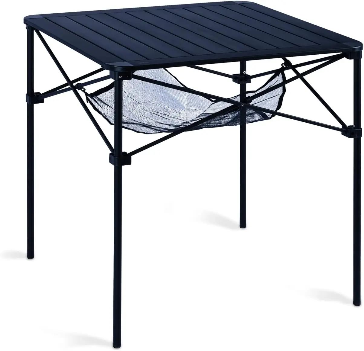 Lightweight Folding Square Table with Carry Bag for Camping, Picnic, BBQ - Black, L