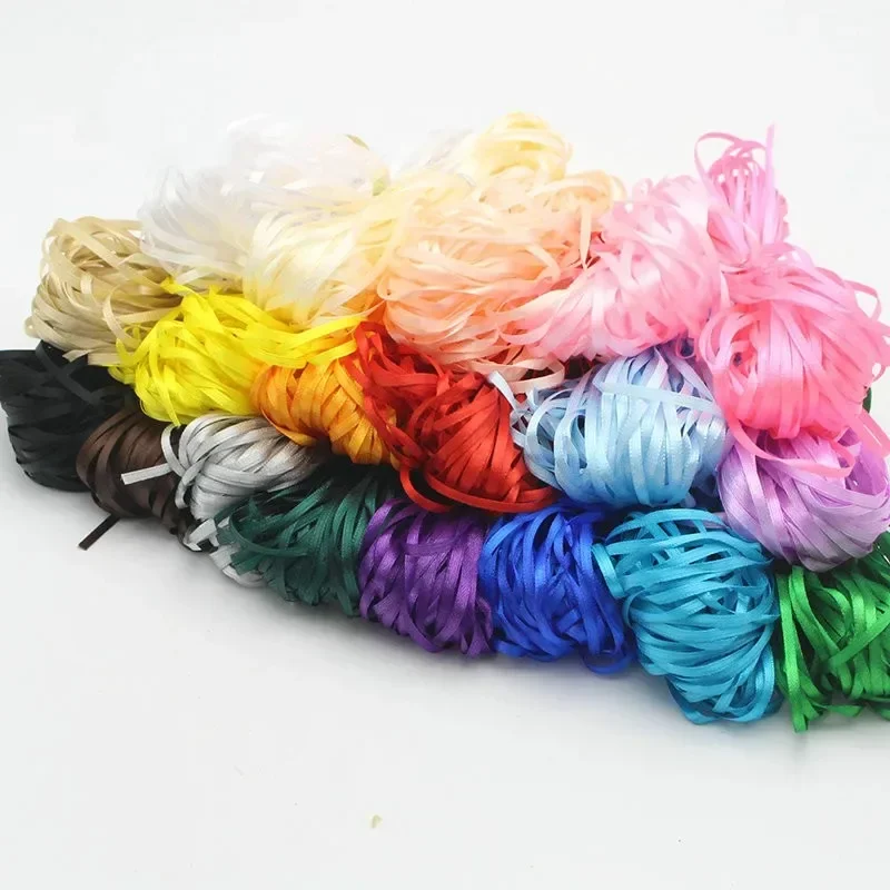 1/8 ''0.3cm 10 미터 멀티 컬러 새틴 리본 웨딩 파티 선물 팩 리본 크리스마스 장식 DIY 활 액세서리 리본