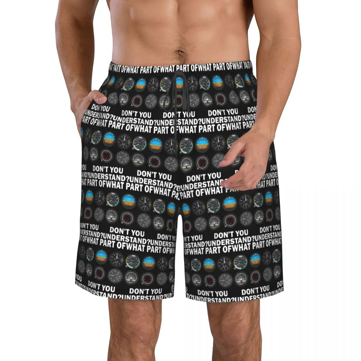 Pilot Gift Pilot Airplane Stuff And Accessories Pilot Instruments Trunks Beach Board Shorts  Quick Dry Swimming Summer Men Pants