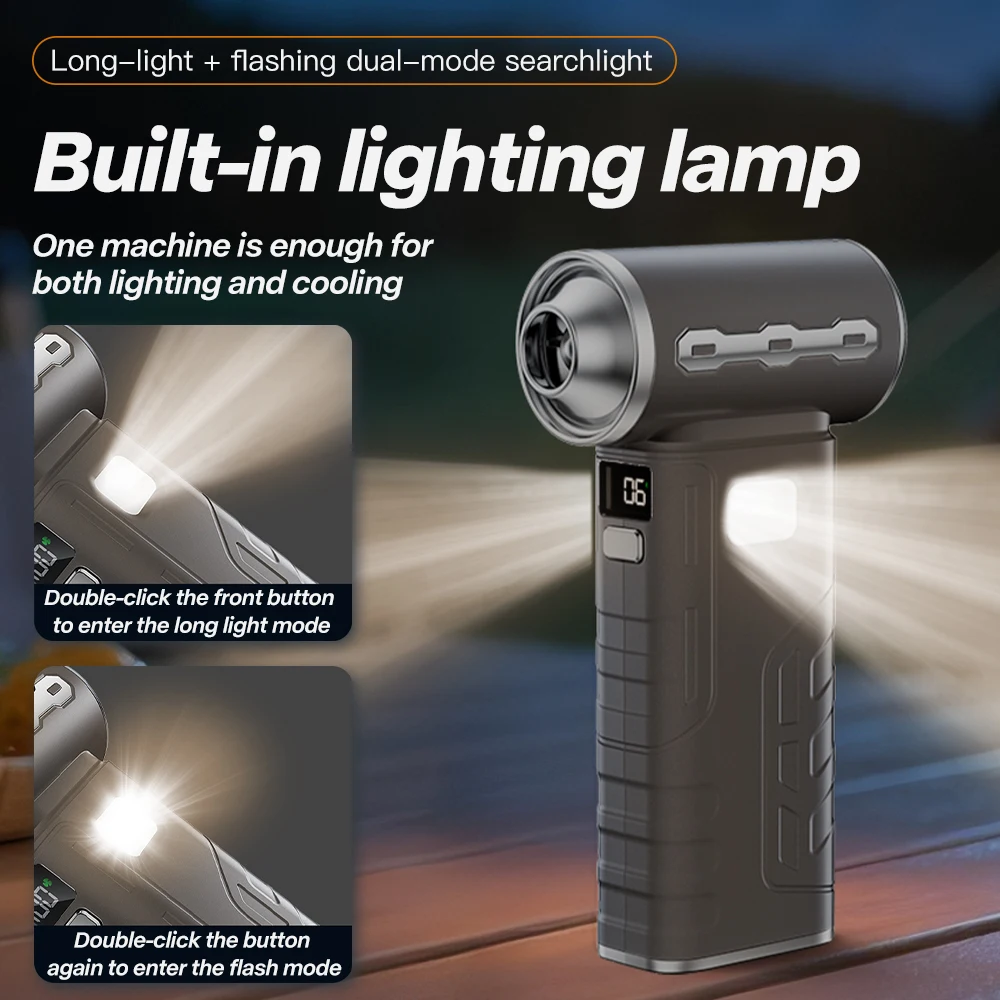 منفاخ هواء قابل لإعادة الشحن مع 3 فوهات 450000 دورة في الدقيقة منفاخ مروحة تربو بدون فرش مروحة توربو ضاغط هواء لإزالة الغبار وتنظيفها