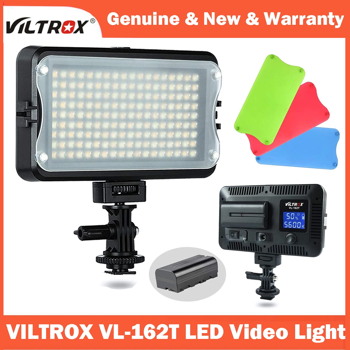 VILTROX VL-162T CRI95+ LED Video Light Portable On Camera Photo Light Panel Dimmable for DSLR Camera Camcorder