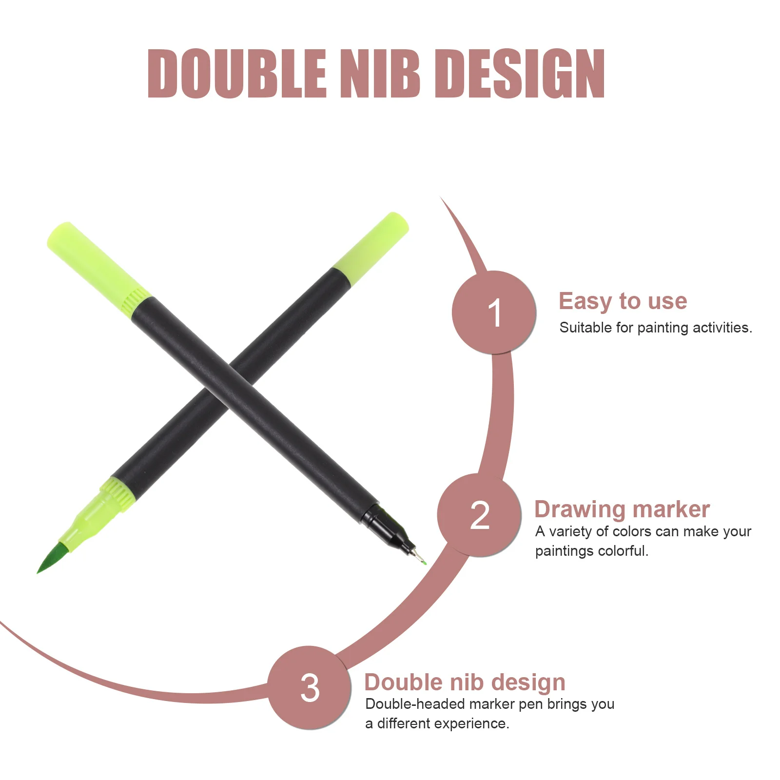 

48Pcs Watercolor Pens Set Dual Tip Markers for Adult Coloring Kids Artists Fine Tip Drawing Pen Sketching Painting Noting