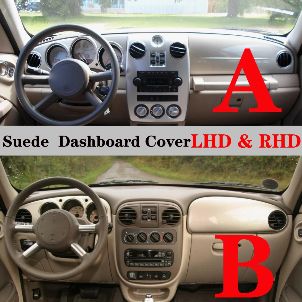 Suede Leather Dashmat Dashboard Cover Pad Dash Mat Carpet Accessories For Chrysler PT Cruiser Convertible GT 2001 2002 - 2010