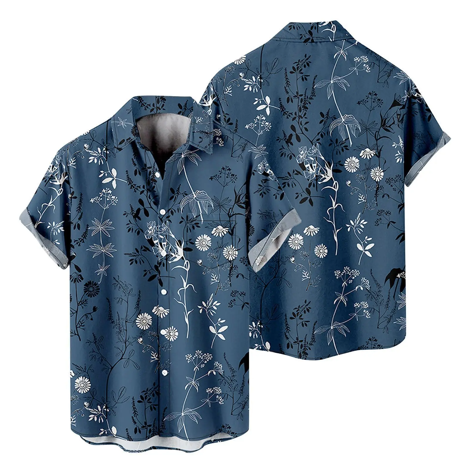 2025 Cross Border European and American Hot Selling Men's 3D Printed Shirt Trend Versatile Short Sleeved Men's Wear