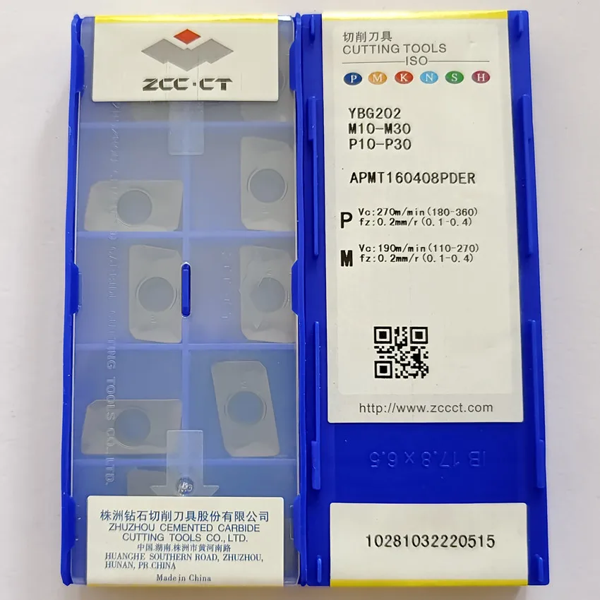 ZCC.CT APMT1135PDR YBG202 / APMT160408PDER YBG202 APMT1135PDR APMT160408PDER CNC carbide inserts 10pcs/box