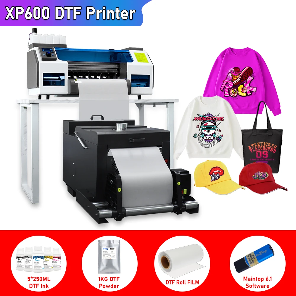 A3 DTF Printer Dual Head XP600 Printer head dtf transfer film Printer with powder shaker machine for t shirt printing machine A3