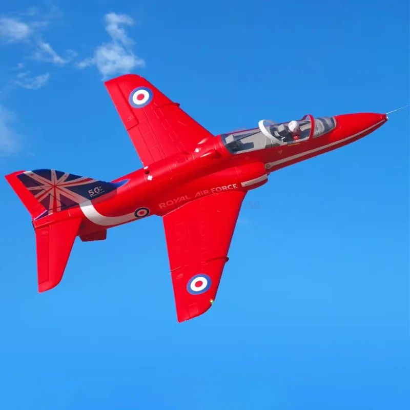 Fms 80mmbae Hawk Red Arrow Model Fixed Wing With Flap Retraction Reflective Gyroscope Electric Remote Control Rc Aircraft