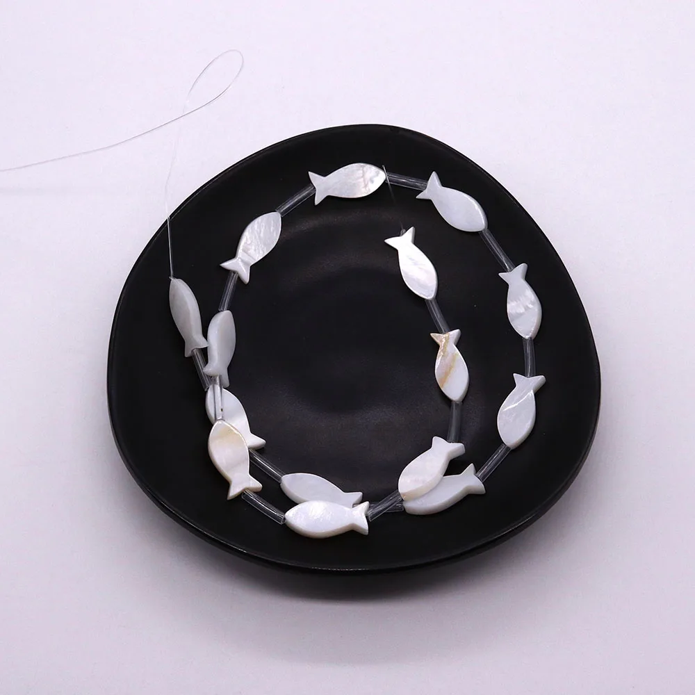 

White Fish-shaped Freshwater Shell Loose High-quality Beads Stylish Exquisite DIY Jewelry Making Necklaces Bracelets Earrings