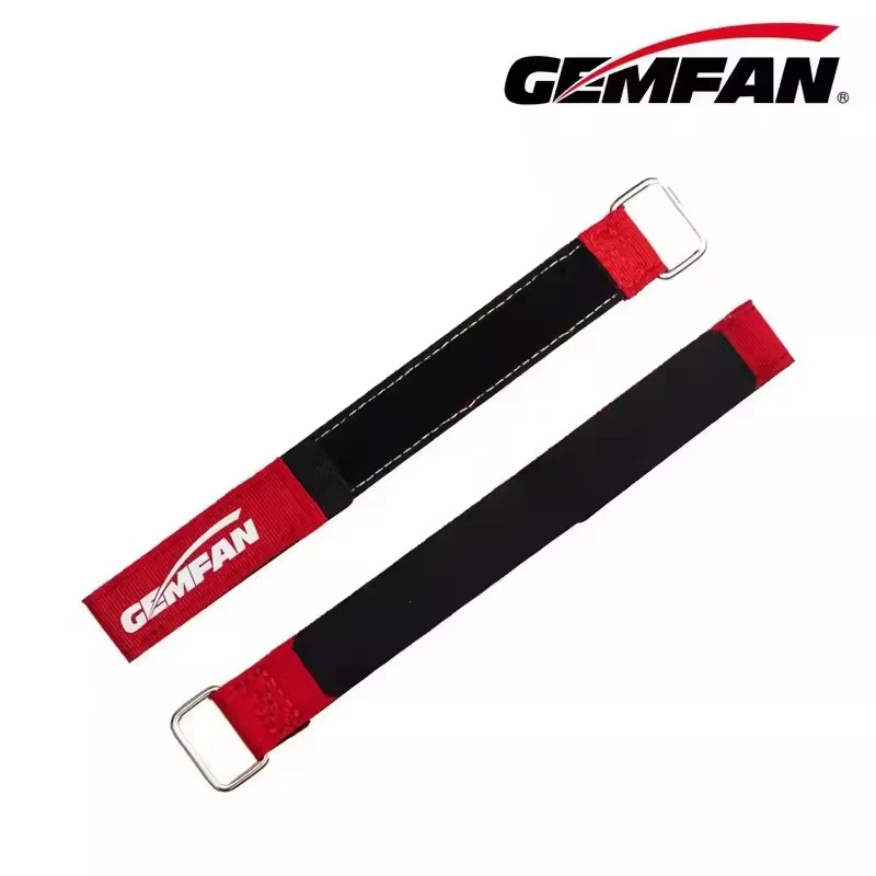 Gemfan-高強度滑り止め織りリポバッテリーストラップ、16x250mm、Fluoyellow、20x250mm、fpvフリースタイルドローン用赤、2個