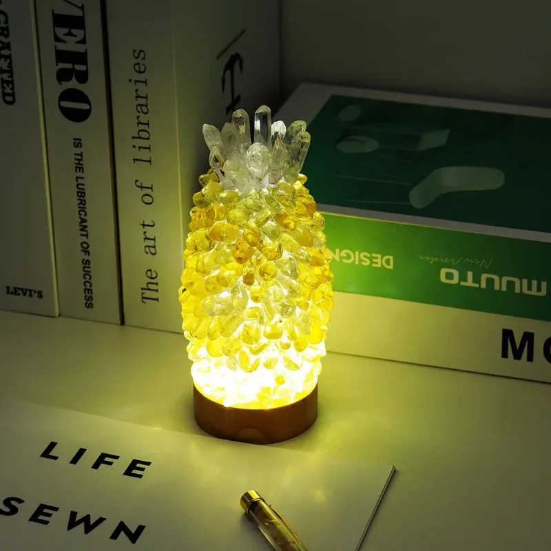 Natural Rose quartz Crystal lamp Nightstand light Crystal gem making USB interface Health energy gem for gifts