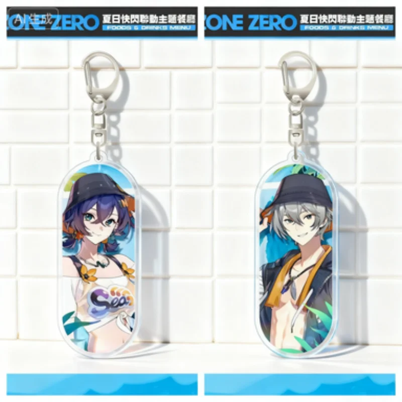Zenless Zone Zero GAME Acrylic key chains Official Merch Original Series Belle Wise Bag charm Peripheral Decorative items Gift