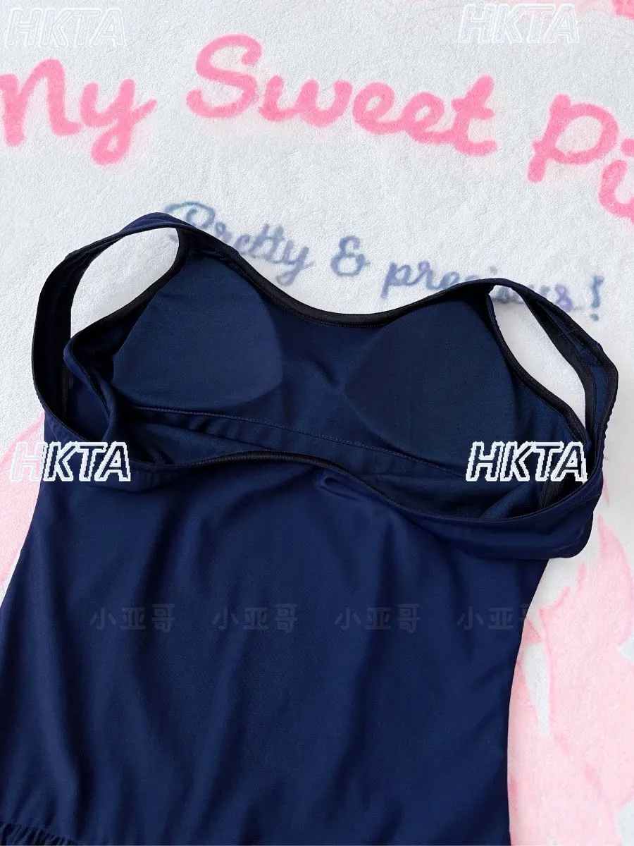 Japanese Cute Cartoon One-piece Swimsuit Schoolgirl Lolita Bikini Ruffle Edge Slim Swimwear Vacation Seaside Bathing Suit Women