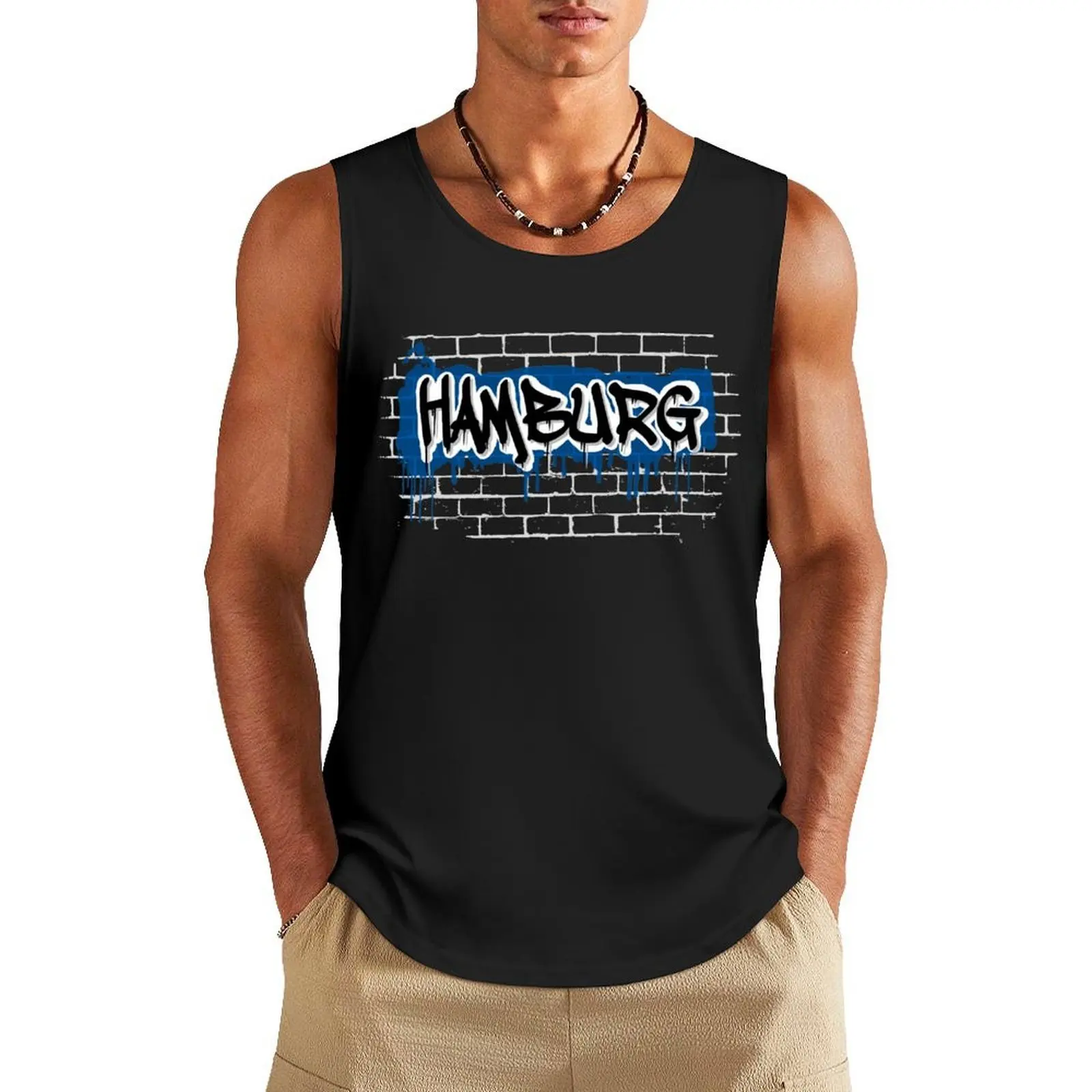 

Hamburg graffiti Tank Top Vest for boy training weight vest gym t-shirts man