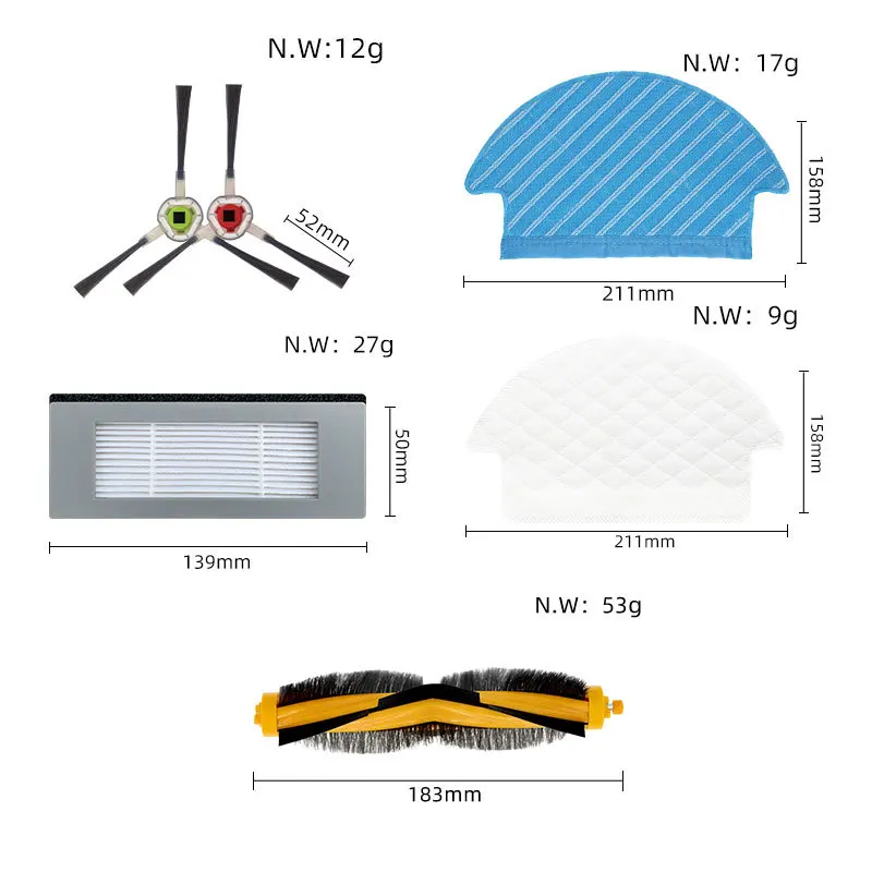 الأسطوانة/الجانب فرشاة المتاح ممسحة القماش Hepa تصفية أجزاء ل Ecovacs Deebot DJ35 DJ36 الروبوتية مكنسة كهربائية استبدال