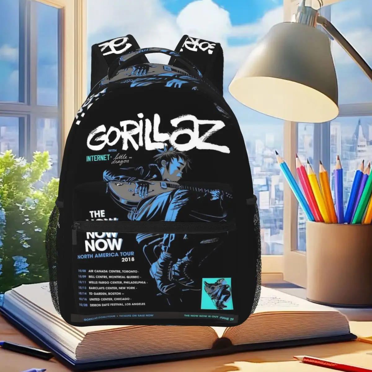 Limited Rock Band Gorillaz Print Backpack Student Boys Girls BookBag Children School Bag Laptop Shoulder Bags for Men Women