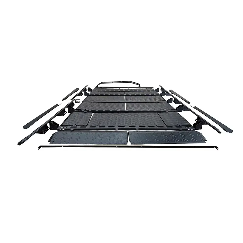 Heavy Duty Aluminum Roof Rack for W464 G500 G63,Diamond Plate Cargo Basket with Wind Fairing, Expedition Style
