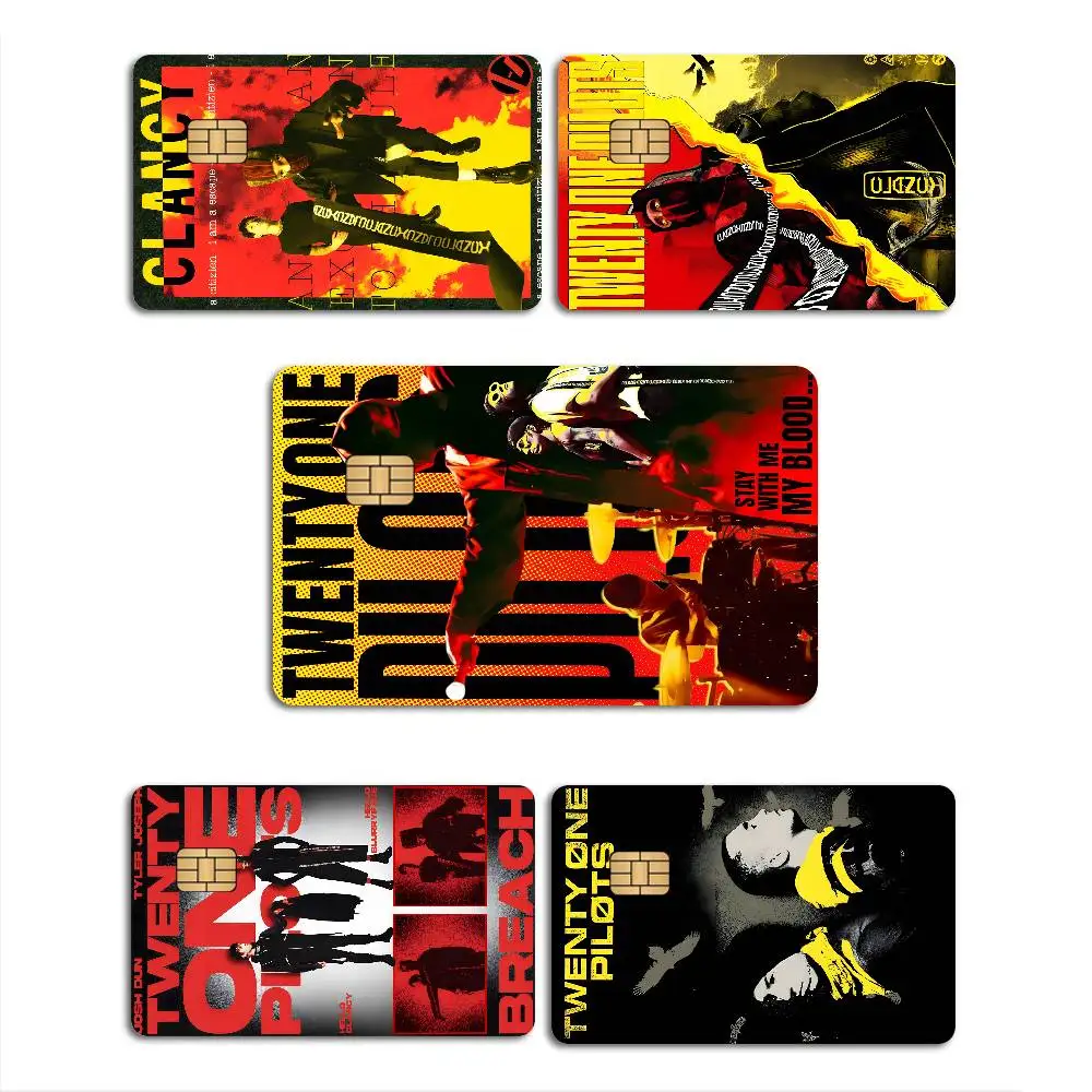 T-Twenty One Pilots Band Anime Cartoon Sticker Film Skin for Credit Card Debit Bank Bus Card