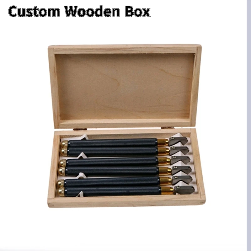 6PCS Custom wooden box TC-96 TOYO Glass Cutter For Tile\\Glass Cutting Hand TC-96 Diy Cutting Tools Set