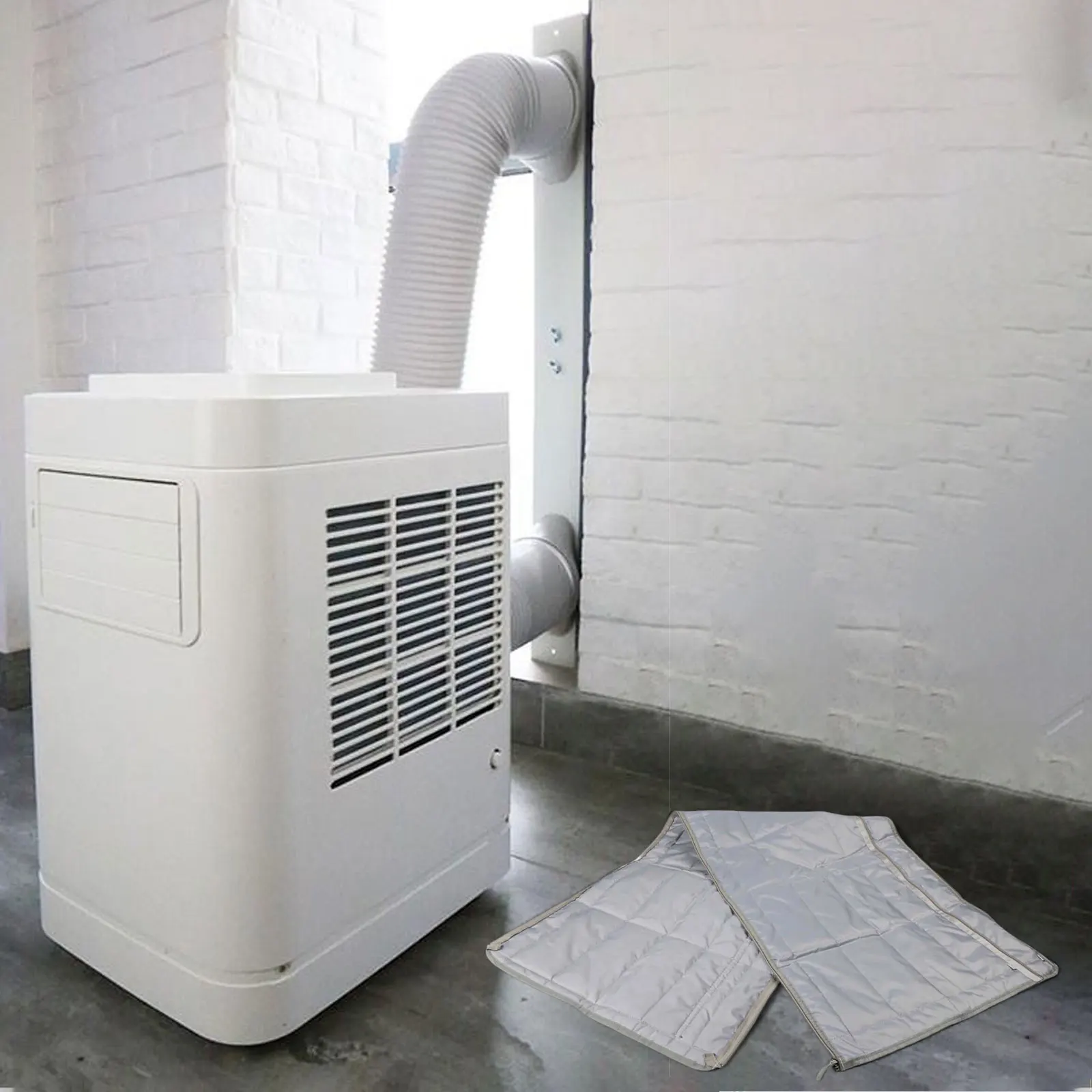 Cooling Solution 150*55cm Portable AC Hose Cover Compact Storage Easy Installation Hose Cover Fits 5.1 Inch Diameter
