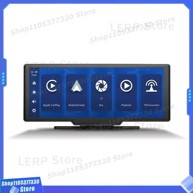 10.26 Inch IPS Screen Dual Lens Dash Cam Night Vision Wireless Carplay Android Auto DVR Video Recorder for Car Safety Driving