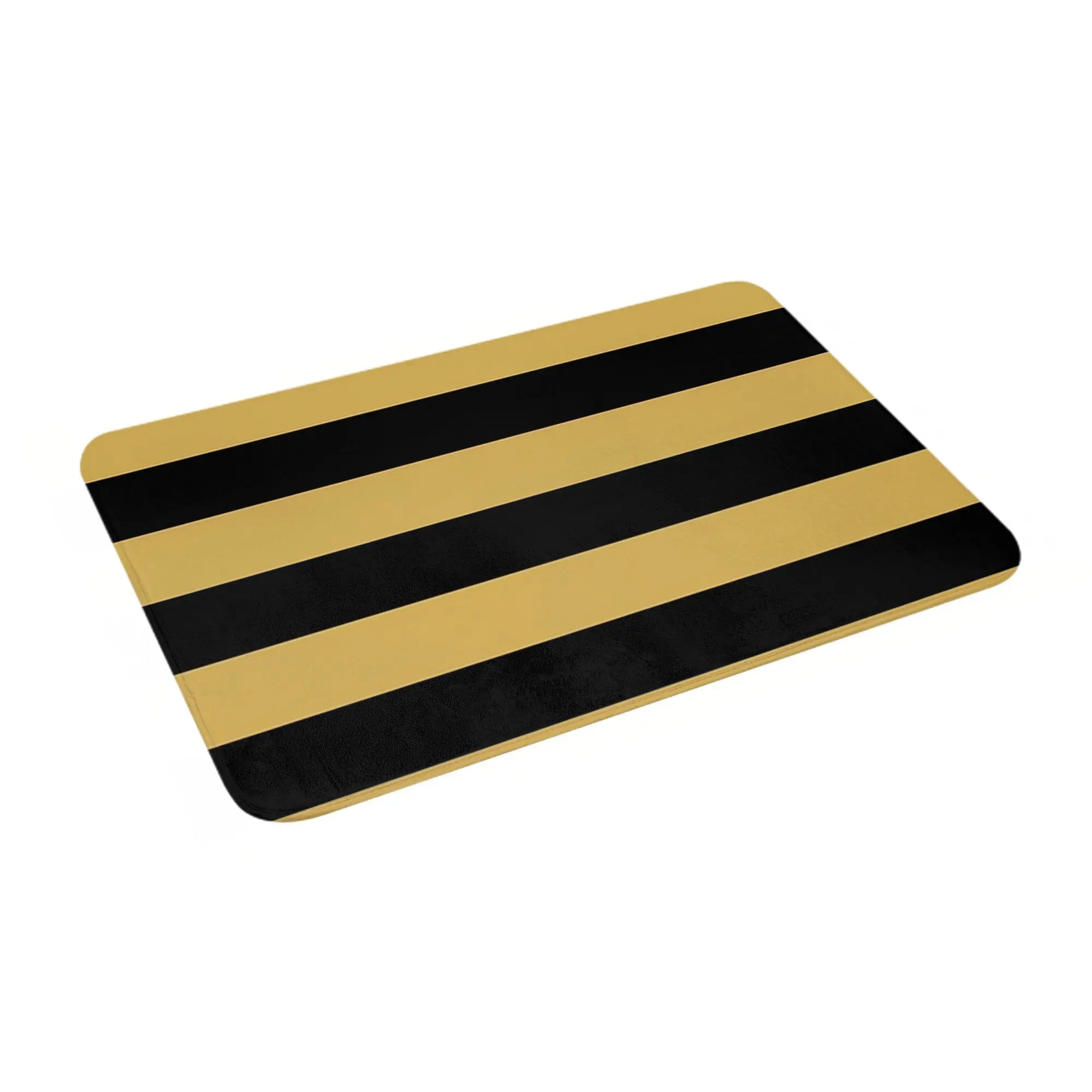 Medium GOLD and BLACK Vertical STRIPES Anti-slip Doormat Floor Mat  Carpet Rug for Kitchen Entrance Home Bathroom Footpad Mats
