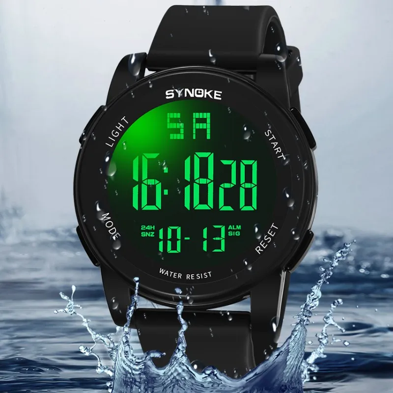 New Men Mountaineering Digital Watch Waterproof Shock Resist Large Screen Outdoor Running Student Fashion Watch Handsome