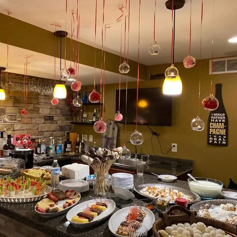 كرات زجاجية معلقة قابلة للتعبئة، حامل شموع إضاءة للشاي لحفلات الزفاف وأعياد الميلاد وحفلات الكريسماس #6