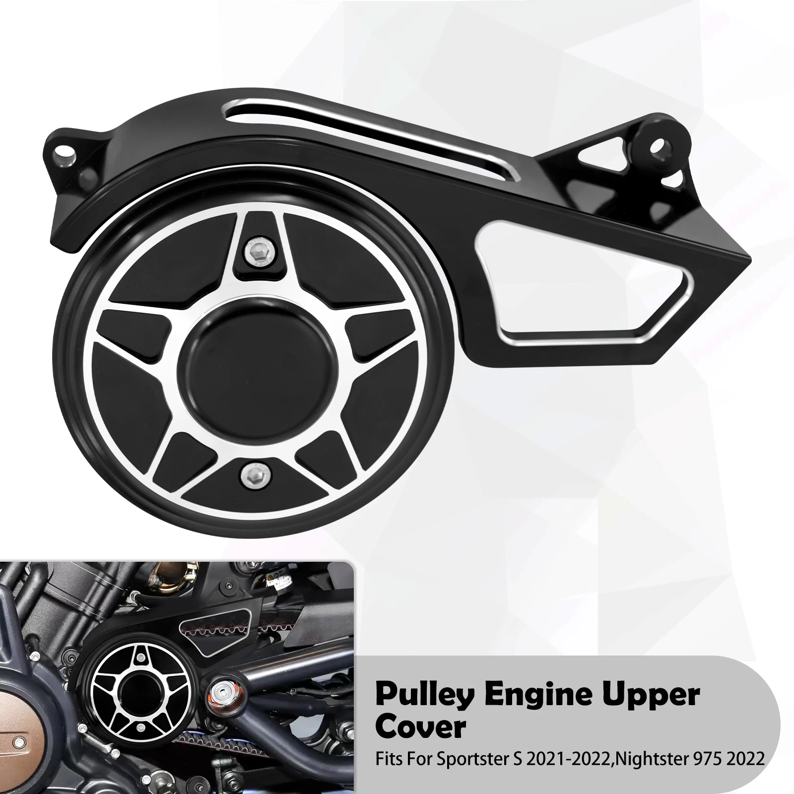 

Motorcycle Front Pulley Engine Upper Cover Set Sprocket Protection For Harley Sportster S 1250S 2021-2022 Nightster RH975 2022