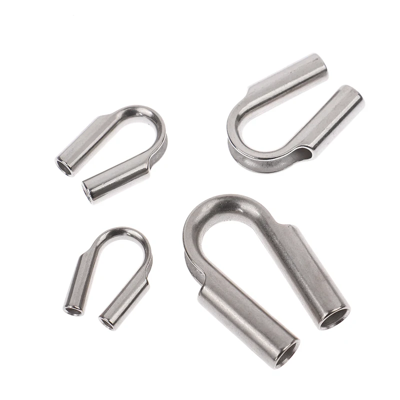 304 Stainless Steel M2 to M8 Silver Cable Wire Rope Clamp Thimbles Rigging Hardware Chicken Heart Ring Fixing Workpiece